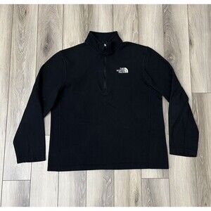 The North Face Men's Long Sleeve Fleece Pullover 1/4 Zip Black Jacket Size Large